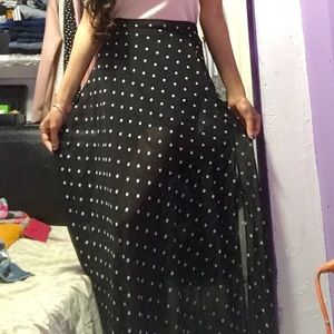 Polkadot black skirt